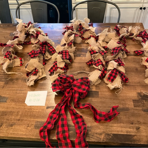 Buffalo plaid tree swag and bow - Picture 1 of 3